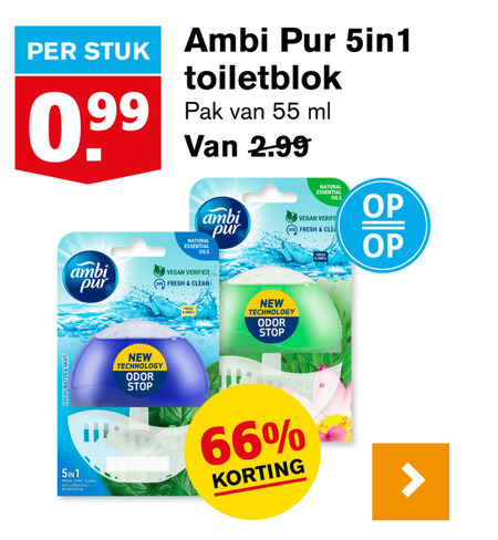 Ambi Pur   toiletblok folder aanbieding bij  Hoogvliet - details