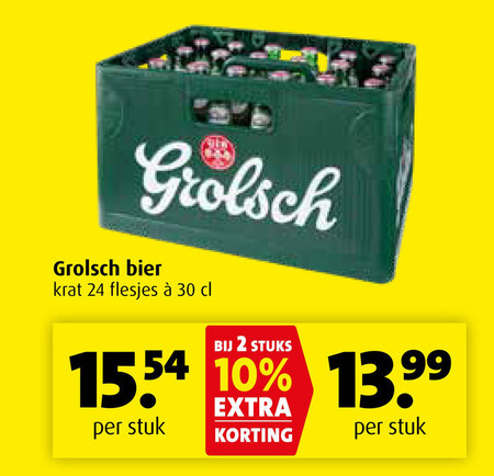 Grolsch   krat bier folder aanbieding bij  Boni - details