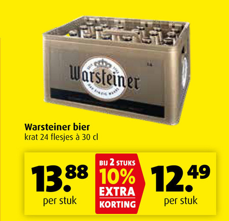 Warsteiner   krat bier folder aanbieding bij  Boni - details