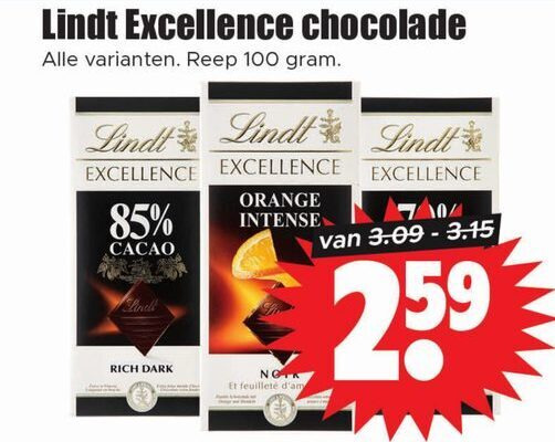 Lindt   chocolade folder aanbieding bij  Dirk - details