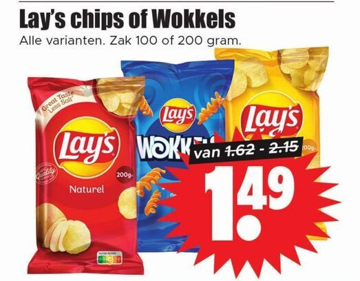 Lays   zoutje, chips folder aanbieding bij  Dirk - details