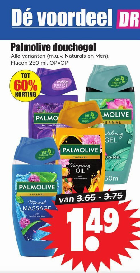 Palmolive   douchegel folder aanbieding bij  Dirk - details