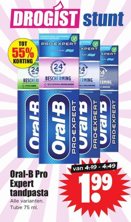 Oral-B   tandpasta folder aanbieding bij  Dirk - details