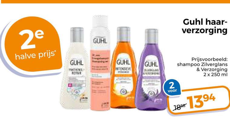 Guhl   haarverzorging, shampoo folder aanbieding bij  Trekpleister - details