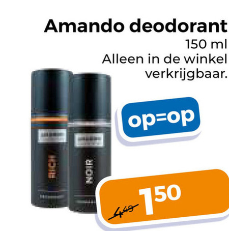 Amando   deodorant folder aanbieding bij  Trekpleister - details