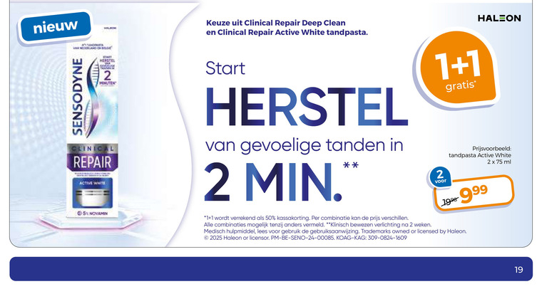 Sensodyne   tandpasta folder aanbieding bij  Trekpleister - details