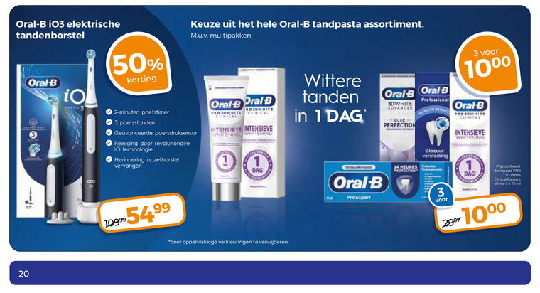 Oral-B   tandpasta folder aanbieding bij  Trekpleister - details