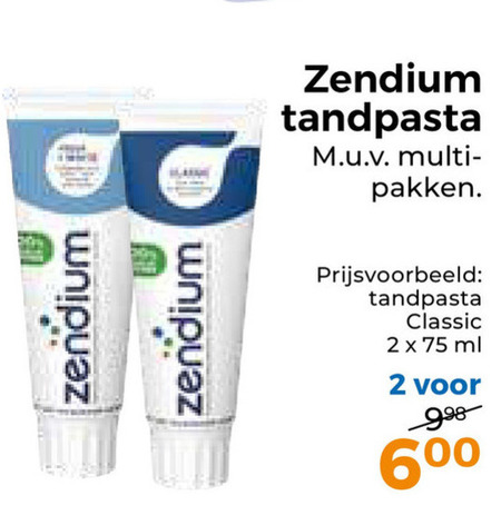 Zendium   tandpasta folder aanbieding bij  Trekpleister - details