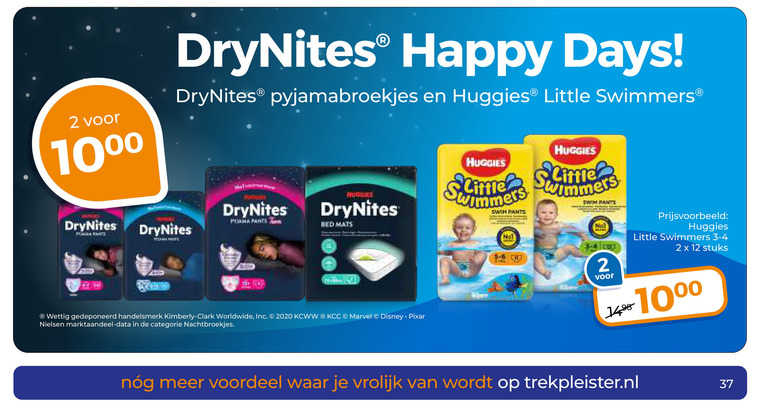 DryNites   luierbroekjes folder aanbieding bij  Trekpleister - details