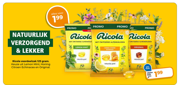 Ricola   snoep folder aanbieding bij  Trekpleister - details