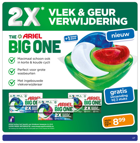 Ariel   wasmiddel folder aanbieding bij  Trekpleister - details