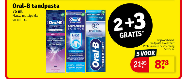 Oral-B   tandpasta folder aanbieding bij  Kruidvat - details