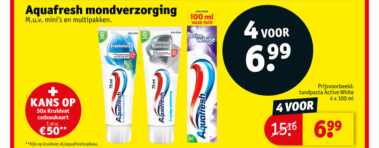 Aquafresh   tandpasta folder aanbieding bij  Kruidvat - details