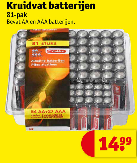 Kruidvat Huismerk   batterij folder aanbieding bij  Kruidvat - details