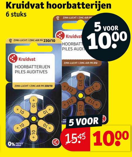 Kruidvat Huismerk   gehoorapparaatbatterijen folder aanbieding bij  Kruidvat - details