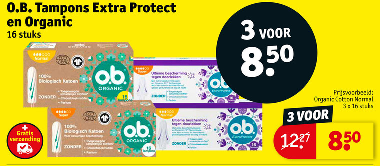 O.B.   tampons folder aanbieding bij  Kruidvat - details