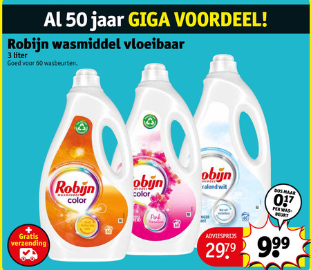 Robijn   wasmiddel folder aanbieding bij  Kruidvat - details