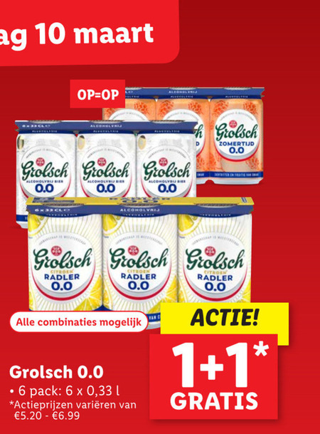 Grolsch   alcoholvrij bier folder aanbieding bij  Lidl - details