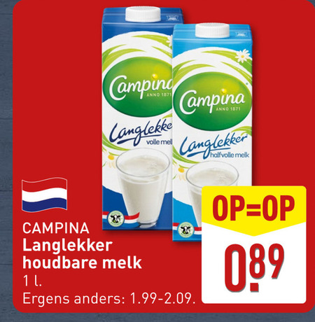 Campina   melk folder aanbieding bij  Aldi - details