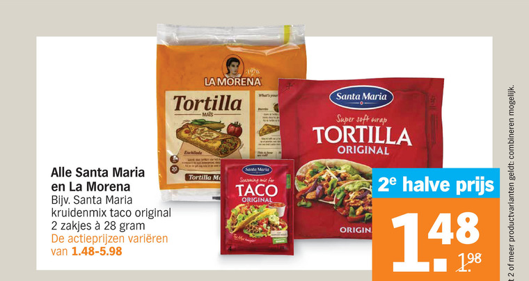 La Morena   maaltijdmix, taco folder aanbieding bij  Albert Heijn - details