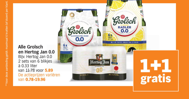 Grolsch   alcoholvrij bier folder aanbieding bij  Albert Heijn - details