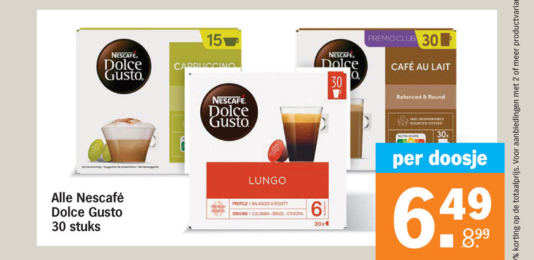 Nescafe   dolce gusto capsules folder aanbieding bij  Albert Heijn - details