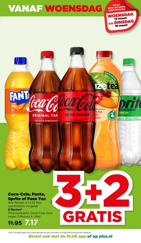 Coca-Cola   cola, ice tea folder aanbieding bij  Plus - details