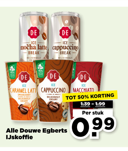 Douwe Egberts   ijskoffie folder aanbieding bij  Plus - details