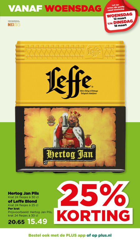 Leffe   krat bier folder aanbieding bij  Plus - details