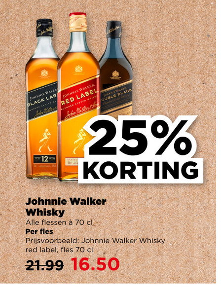 Johnnie Walker   whisky folder aanbieding bij  Plus - details