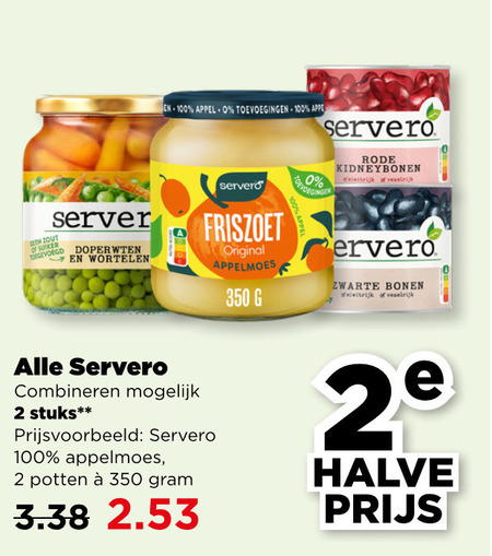 Servero   appelmoes, groenteconserven folder aanbieding bij  Plus - details