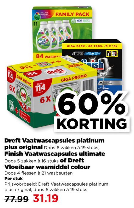 Finish   wasmiddel, vaatwasmiddel folder aanbieding bij  Plus - details