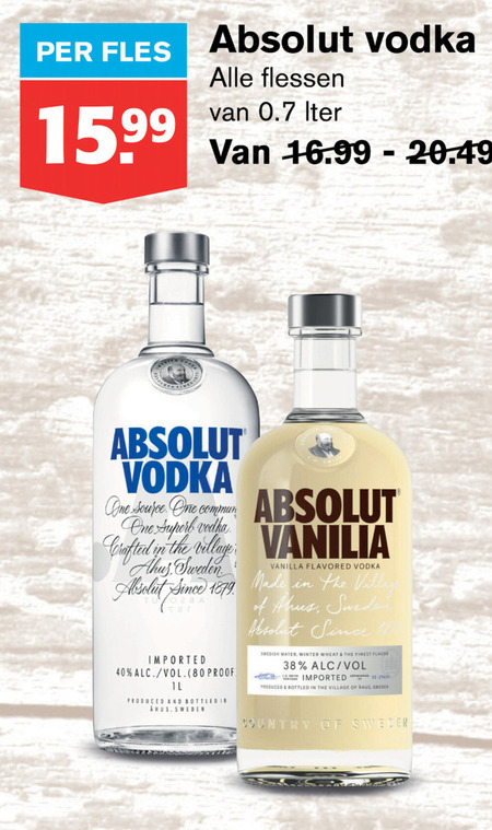 Absolut   wodka folder aanbieding bij  Hoogvliet - details