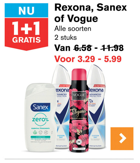 Vogue   deodorant folder aanbieding bij  Hoogvliet - details