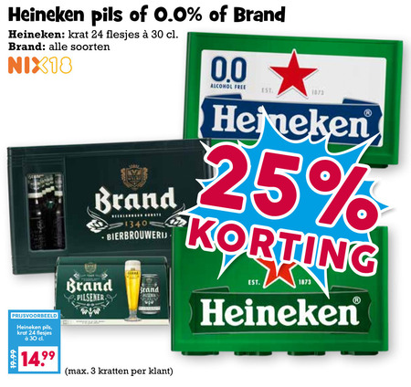 Heineken   blikje bier, krat bier folder aanbieding bij  Boons Markt - details