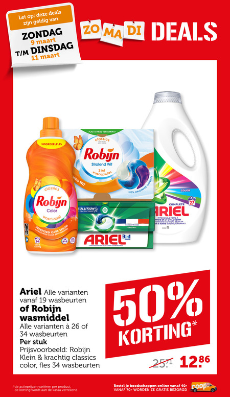 Robijn   wasmiddel folder aanbieding bij  Coop - details