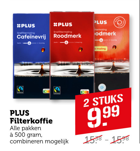 Plus Huismerk   koffie folder aanbieding bij  Coop - details