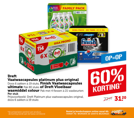 Dreft   wasmiddel, vaatwasmiddel folder aanbieding bij  Coop - details