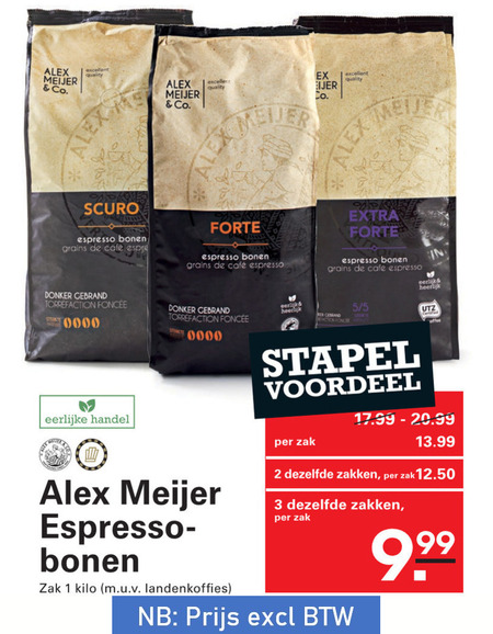 Alex Meijer   koffiebonen folder aanbieding bij  Sligro - details