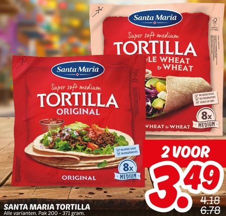 Santa Maria   tortilla folder aanbieding bij  Dekamarkt - details