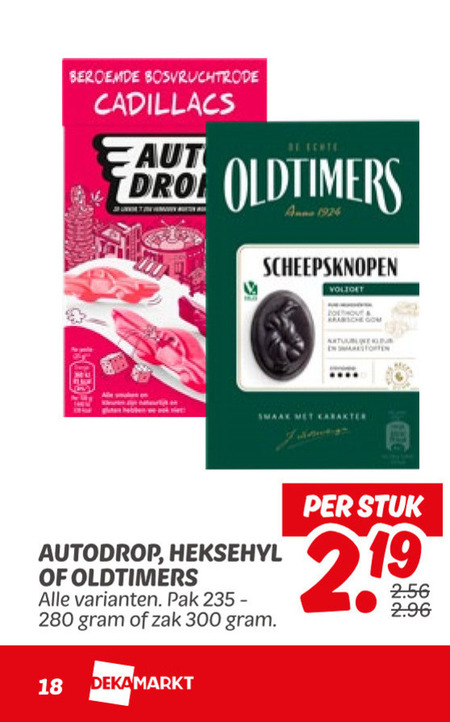 Oldtimers   snoep, drop folder aanbieding bij  Dekamarkt - details