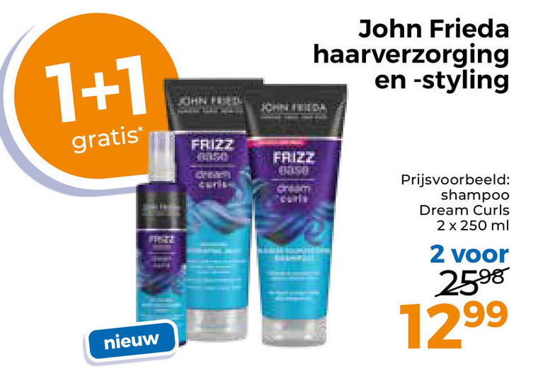 John Frieda   conditioner, shampoo folder aanbieding bij  Trekpleister - details