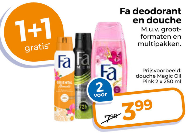 Fa   douchegel, deodorant folder aanbieding bij  Trekpleister - details