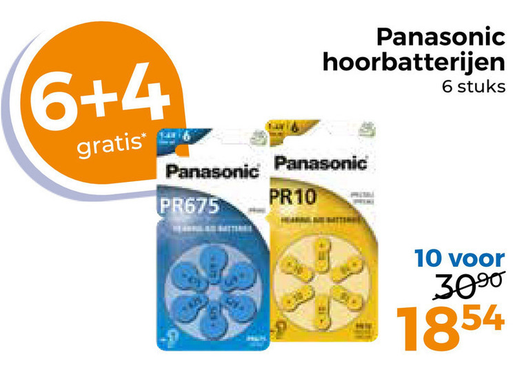 Panasonic   gehoorapparaatbatterijen folder aanbieding bij  Trekpleister - details