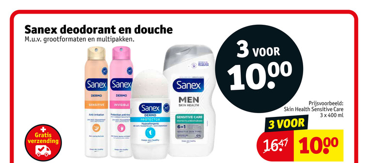 Sanex   douchegel, deodorant folder aanbieding bij  Kruidvat - details