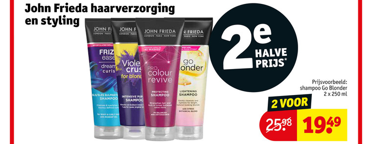 John Frieda   hairspray, shampoo folder aanbieding bij  Kruidvat - details