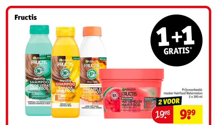 Garnier Fructis   shampoo, conditioner folder aanbieding bij  Kruidvat - details