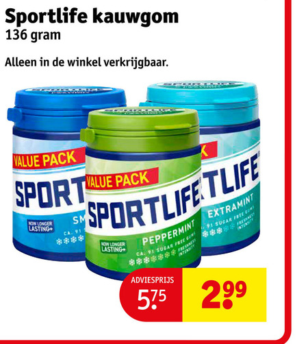 Sportlife   kauwgom folder aanbieding bij  Kruidvat - details