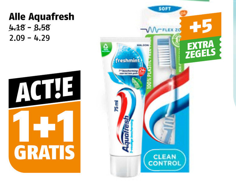 Aquafresh   tandenborstel, tandpasta folder aanbieding bij  Poiesz - details