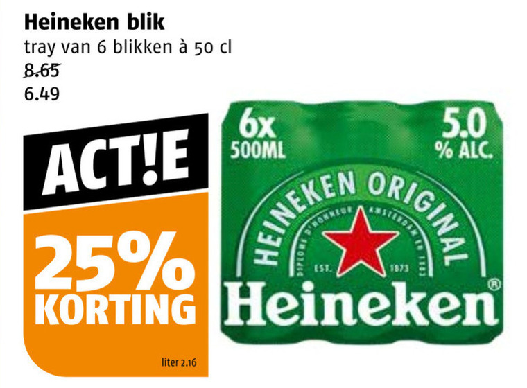 Heineken   blikje bier folder aanbieding bij  Poiesz - details